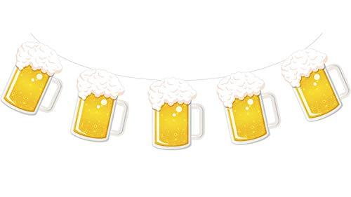Beer Party Decoration - Brew Steins Garland - 10 ft Long Pennant Banner (1) party supplies