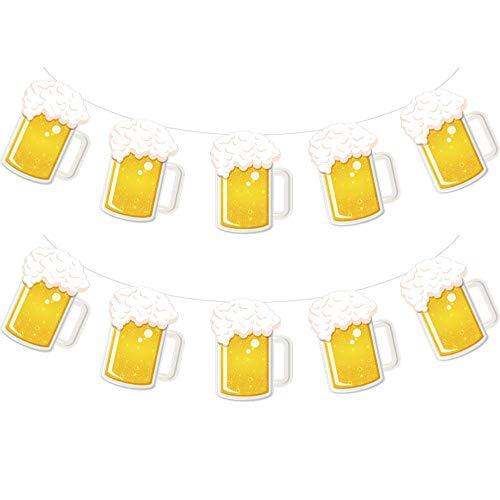 Beer Party Decoration - Brew Steins Garland - 10 ft Long Pennant Banner (2) party supplies