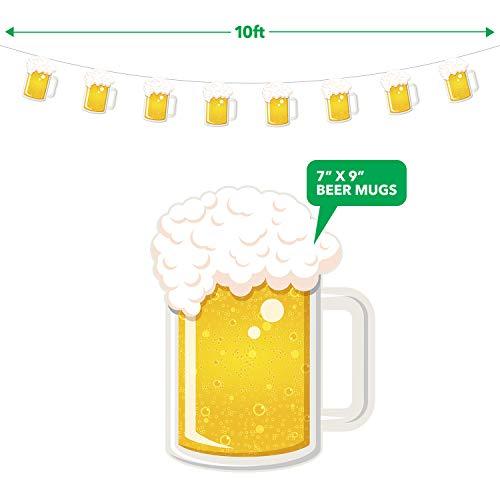Beer Party Decoration - Brew Steins Garland - 10 ft Long Pennant Banner (2) party supplies