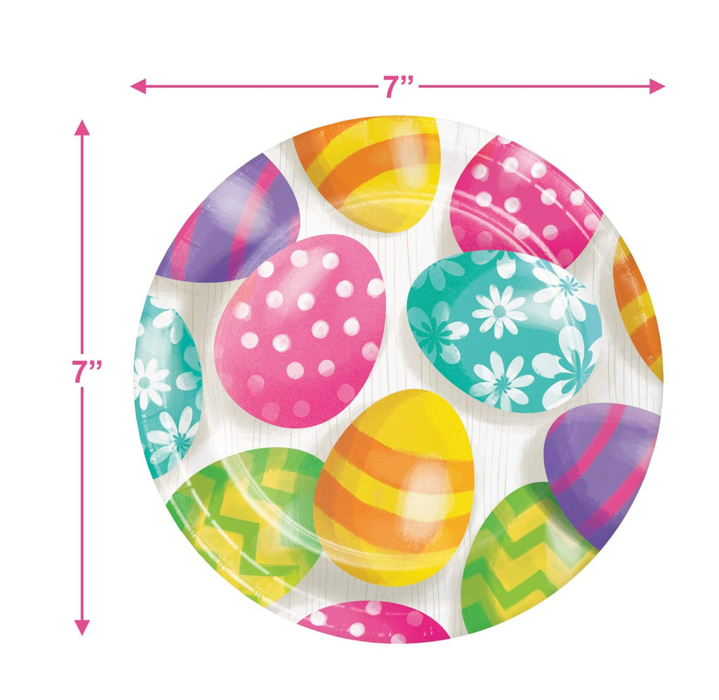 Bright Easter Eggs Paper Dessert Plates and Beverage Napkins (Serves 16) party supplies