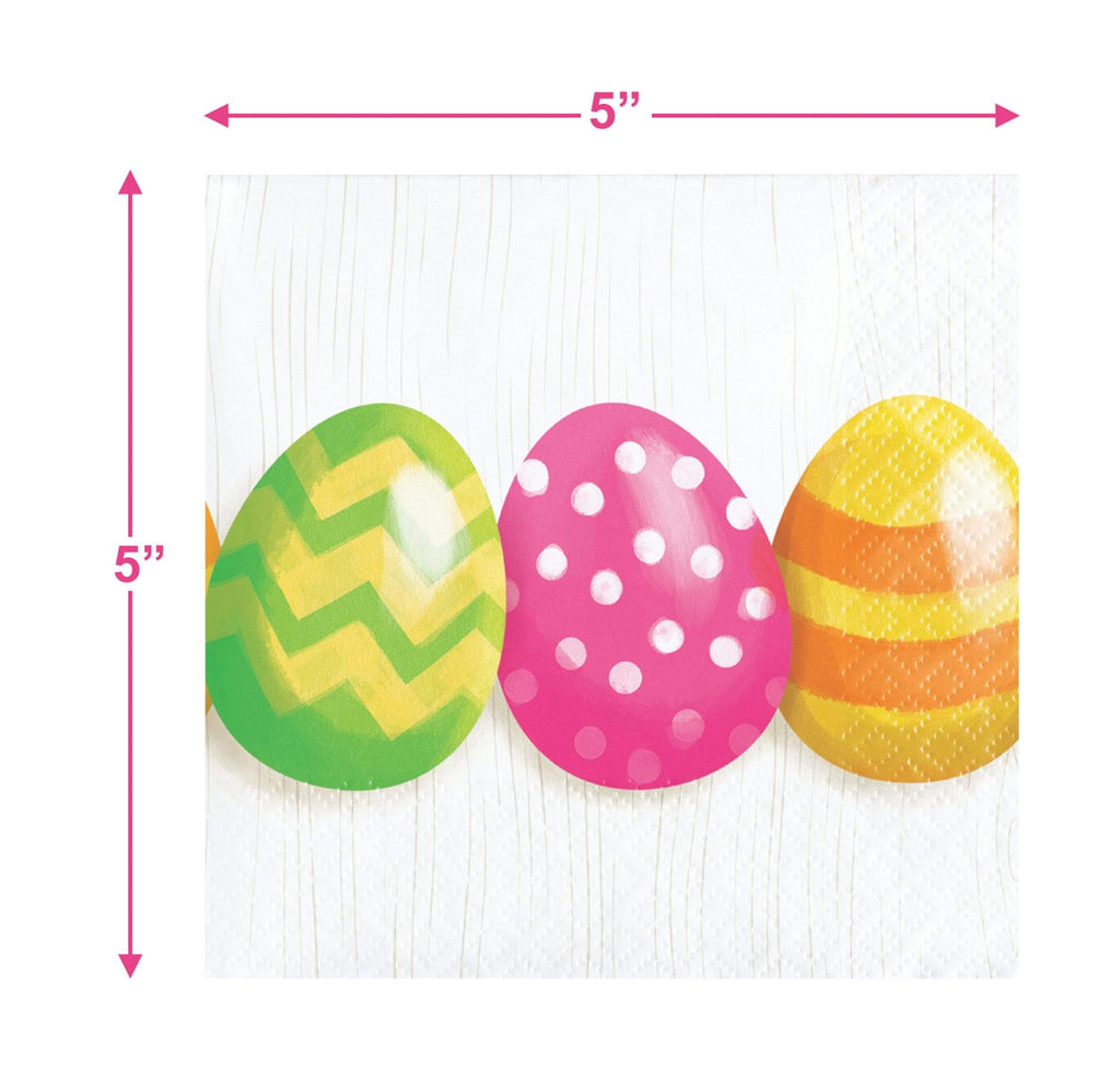 Bright Easter Eggs Paper Dessert Plates and Beverage Napkins (Serves 16) party supplies