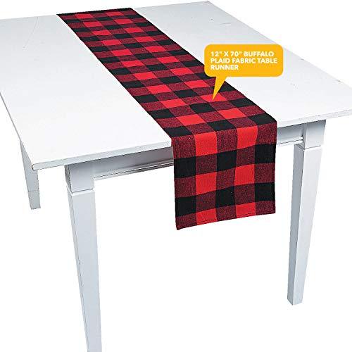 Buffalo Plaid Party Supplies - Paper Plates, Napkins, Fabric Tablerunner Set (Serves 16) party supplies