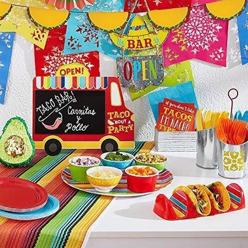 Fiesta Party Supplies and Decorations for Cinco De Mayo and Mexican Theme Parties (Taco Truck Chalkboard Table Easel and Taco Garland Hanging Banner) party supplies