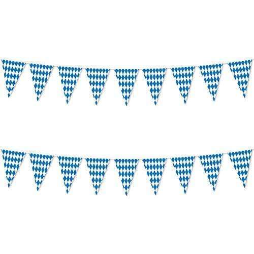 Oktoberfest Decorations: Indoor Outdoor Party Bavarian Pennant Banner Garland - Each 12' Length (Pack of 2) party supplies