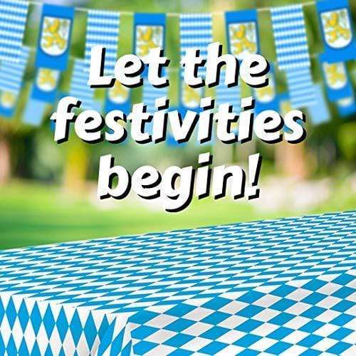 Oktoberfest Party Decoration: Table Cover 54" x 108" (2 Pack Plastic tablecloths) party supplies