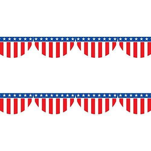 Patriotic Garland Decorations (2 Pack) - American Flag Bunting Banner for 4th of July Party, Veterans Day, Labor Day Holiday and More (American Flag Stars and Stripes Bunting Banner) party supplies