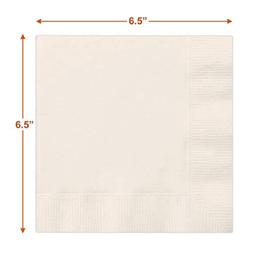 Solid Ivory Paper Dinner Plates and Luncheon Napkins, Off-White Party Supplies and Table Decorations (Serves 16) party supplies