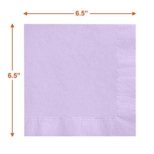 Solid Purple Paper Dinner Plates and Luncheon Napkins, Purple Party Supplies and Table Decorations (Serves 16) party supplies