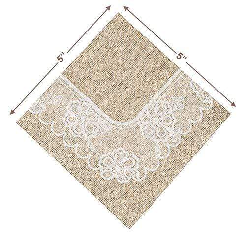 Wedding Party and Bridal Shower Rustic Burlap and Lace Paper Dessert Plates and Beverage Napkins (Serves 16) party supplies