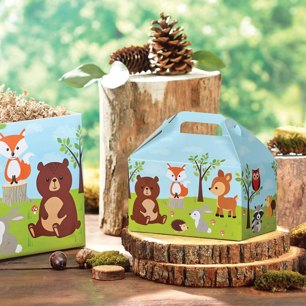 Woodland Animals Party Favor Gable Box, 6x3.75x3.5", 6 Pack party supplies