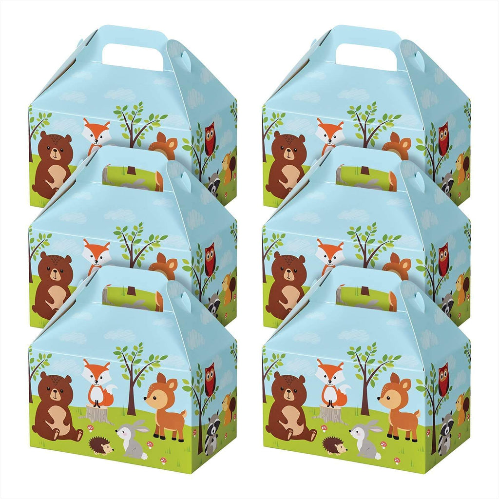 Woodland Animals Party Favor Gable Box, 6x3.75x3.5", 6 Pack party supplies