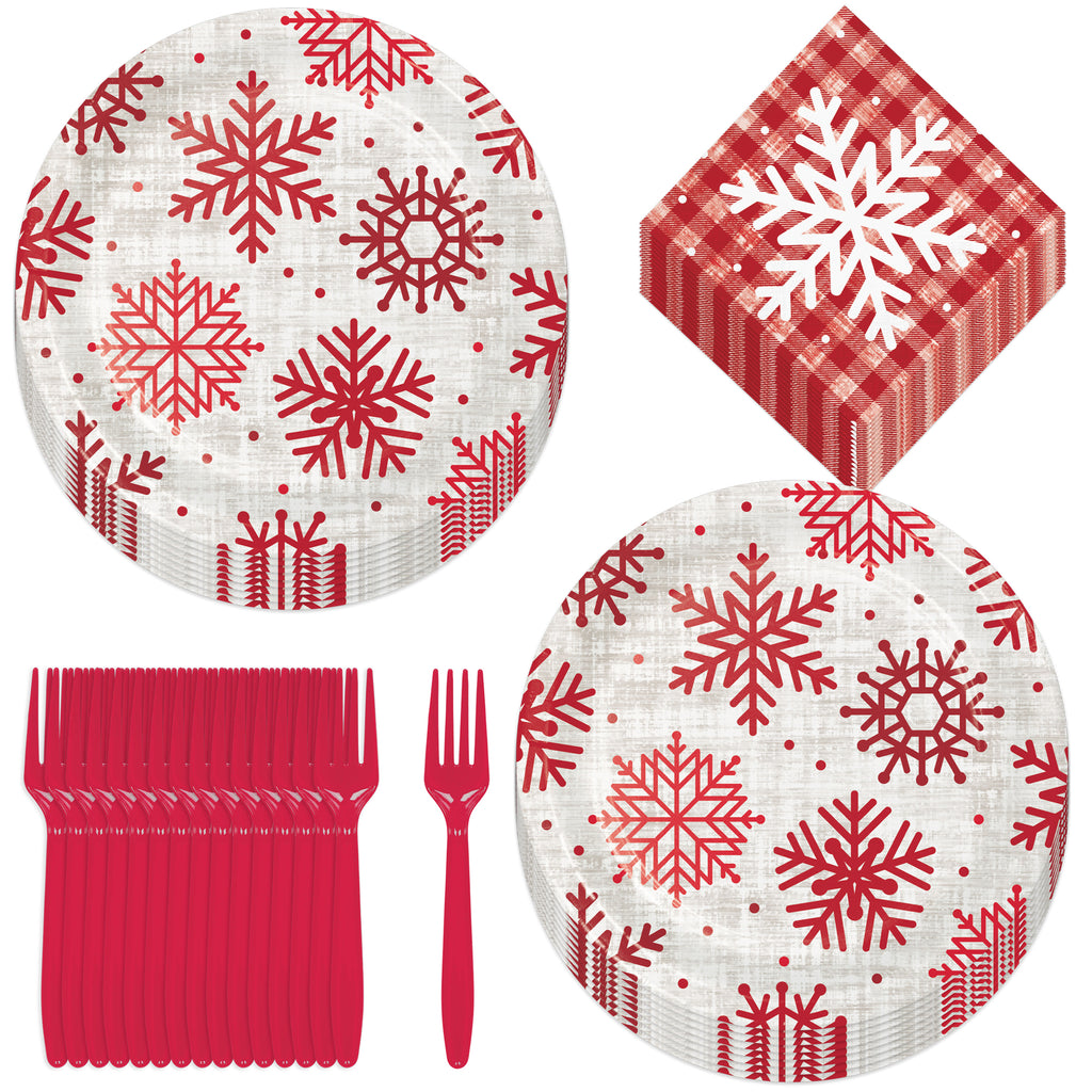 Christmas Camper Holiday Van Large Oval Paper Dinner Plates, Guest Napkins,  and Forks serves 16 