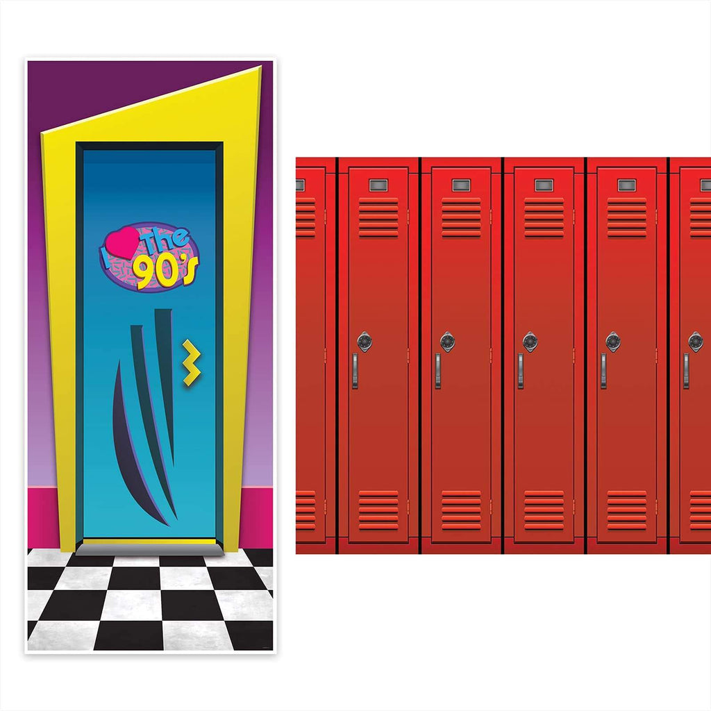 90's Party Supplies I Love The 90's Door Cover Decoration and Locker Backdrop Set party supplies