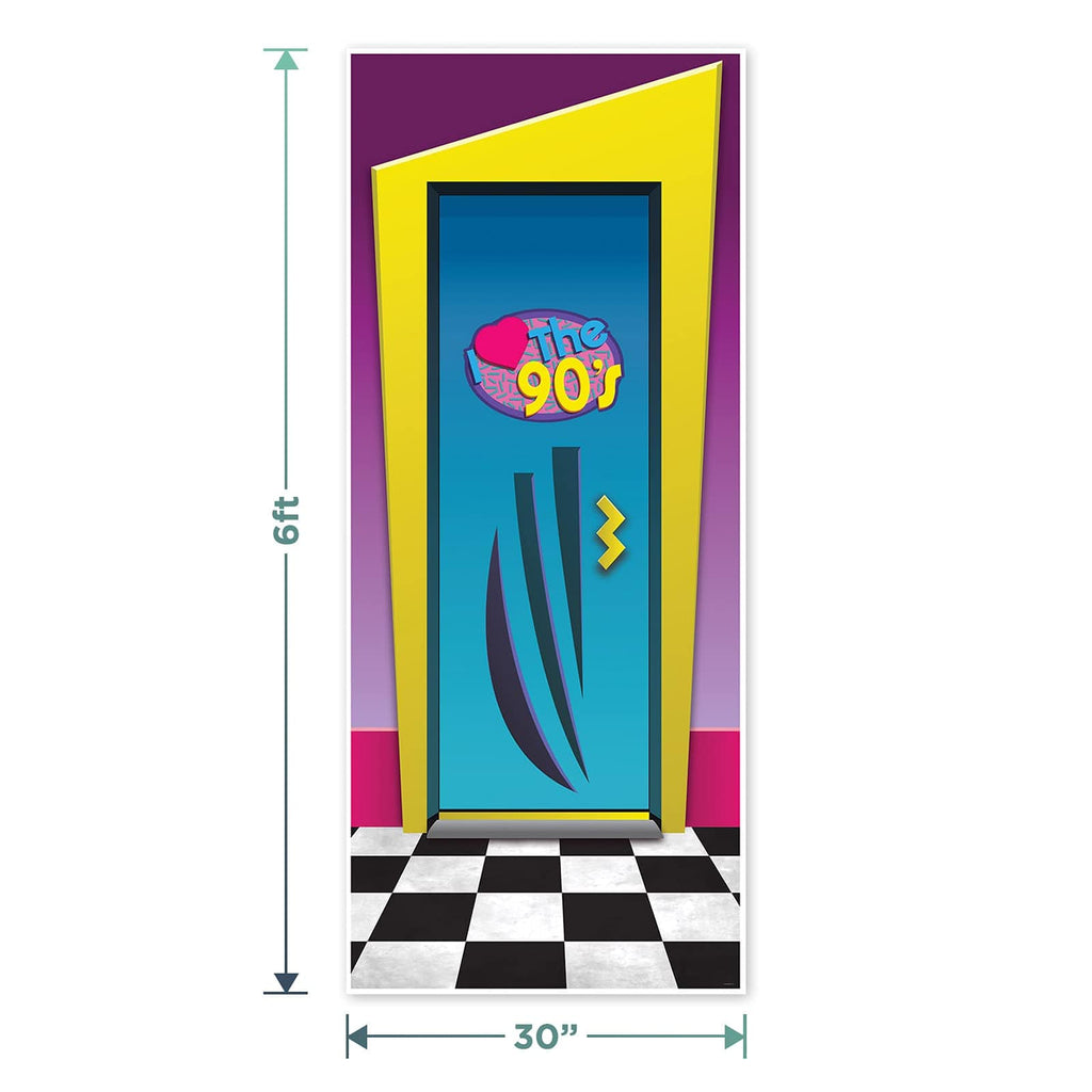 90's Party Supplies I Love The 90's Door Cover Decoration and Locker Backdrop Set party supplies
