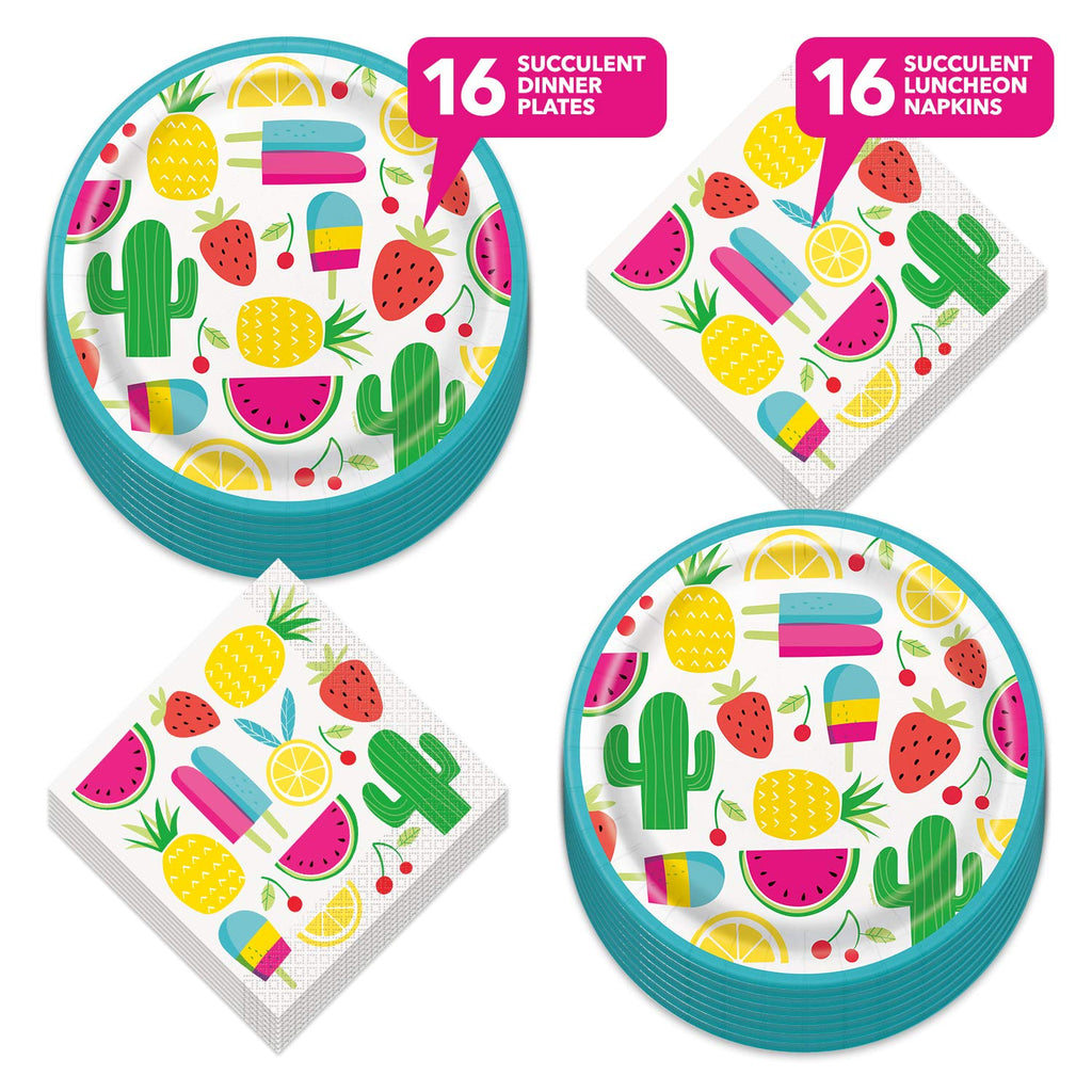 succulent plates and napkins Sweet & Succulent Party Supplies