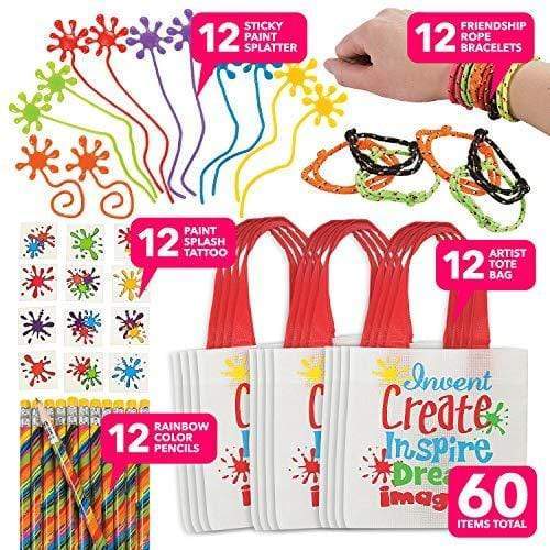 Art Party Supplies - Artist Party Favors for Kids Including Goody Bags, Toys, and Keepsakes (60 Pieces) party supplies