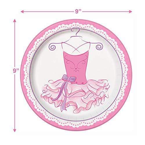Ballerina Party Supplies - Pink Ballerina Ballet Dancer Paper Dinner Plates and Luncheon Napkins (Serves 16) party supplies