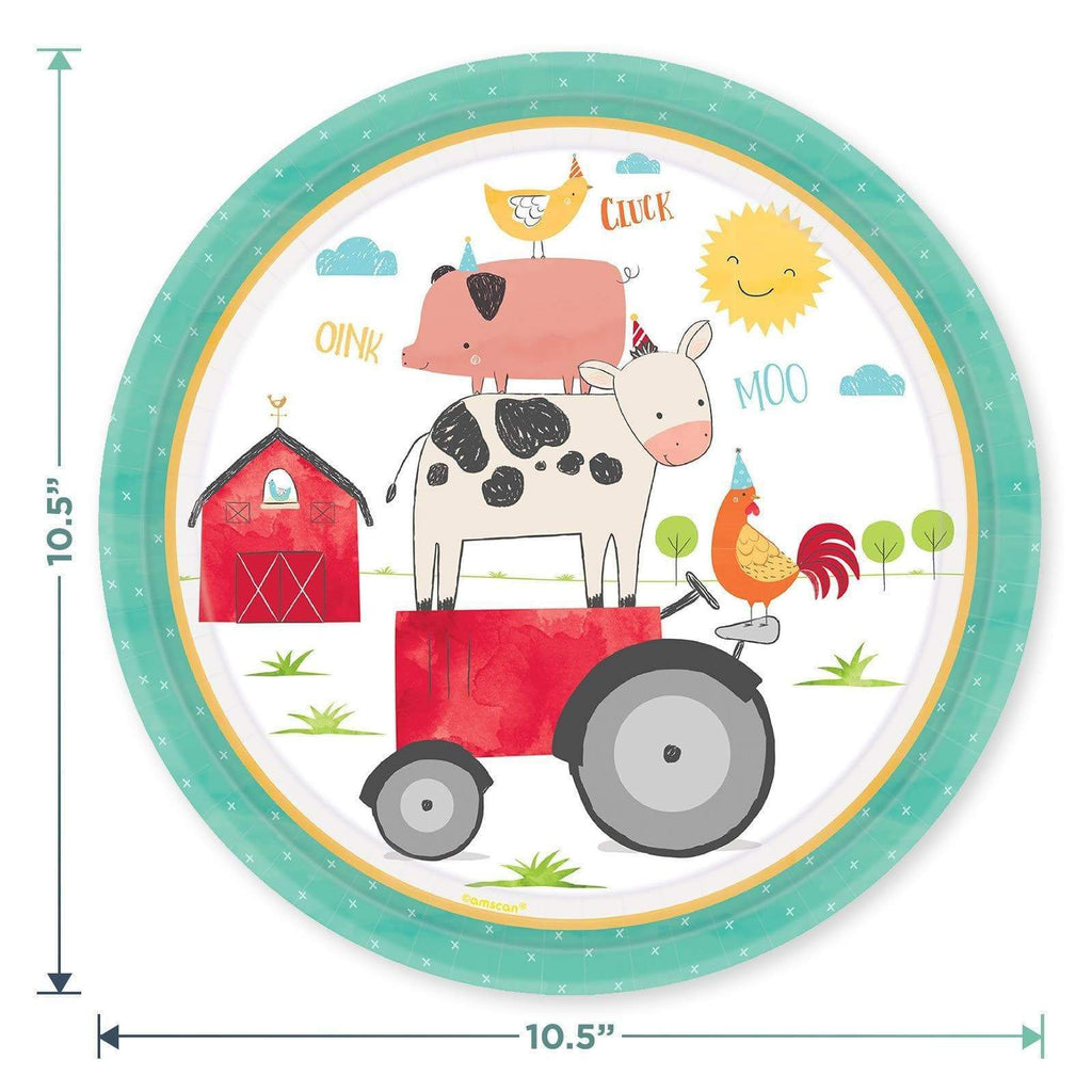 Barnyard Birthday Farm Animals Paper Dinner Plates and Lunch Napkins (Serves 16) party supplies