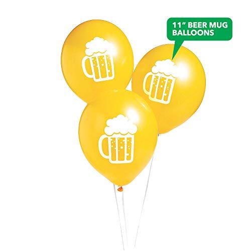 Beer Party Decorations - Frothy Mug Garland (10 Foot Long) with 12 Beer Stein Balloons party supplies