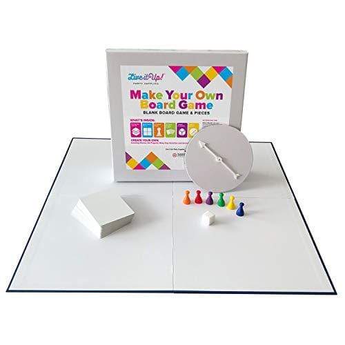 Blank Board Game and Pieces DIY Set with Pawns, Cards, Spinner, Dice and Custom Storage Box party supplies