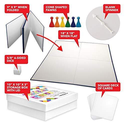 KEFF Make Your Own Board Game Set - DIY Blank Board