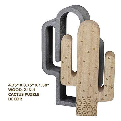 Cactus Decorations - Cactus Puzzle Standing 2 in 1 Standing Home Decor (4.75 x 8.75") party supplies