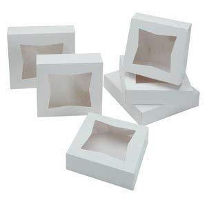 Cake Boxes: 10x10x2.5 Inch White Window Bakery Cake Box Set for Pies, Cakes, and Brownies (10 Pack) party supplies
