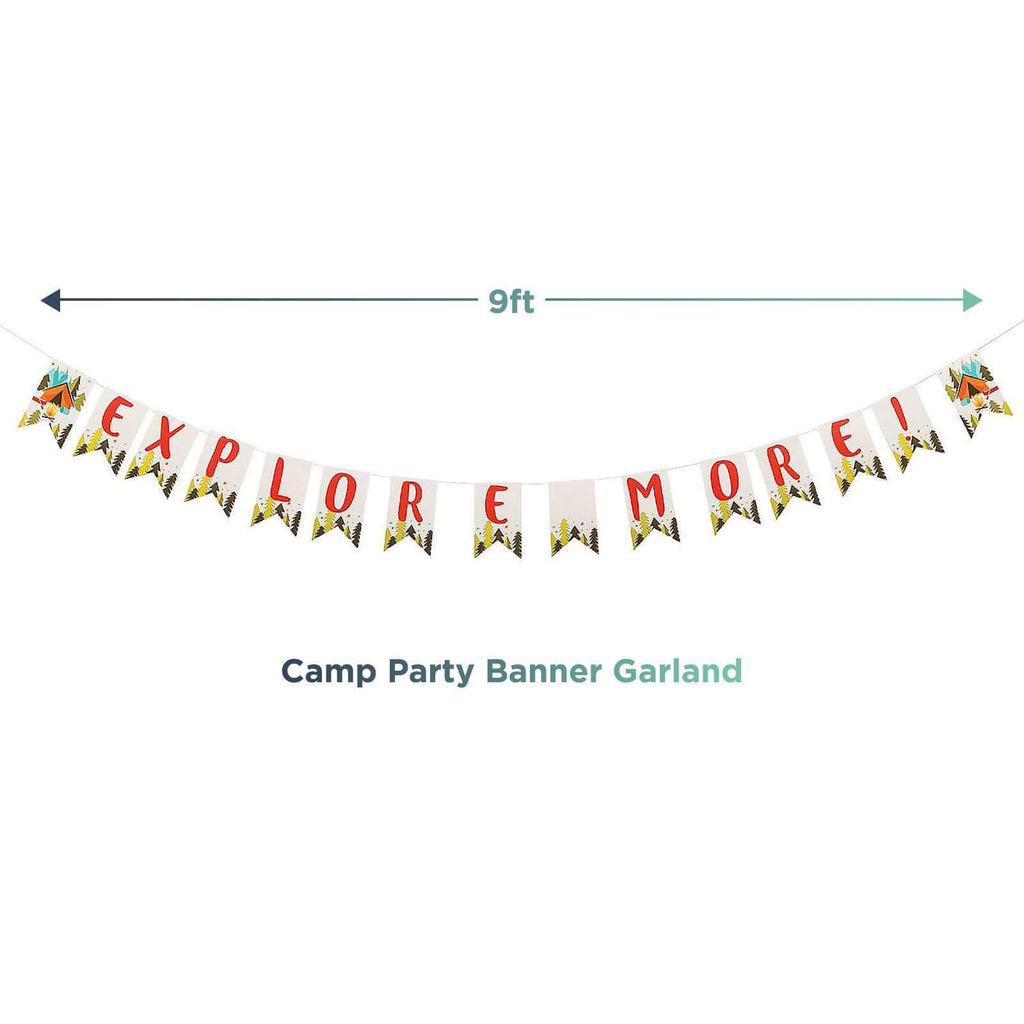 Camp Out and Camping Theme Hanging Lanterns and Banner Garland Set party supplies