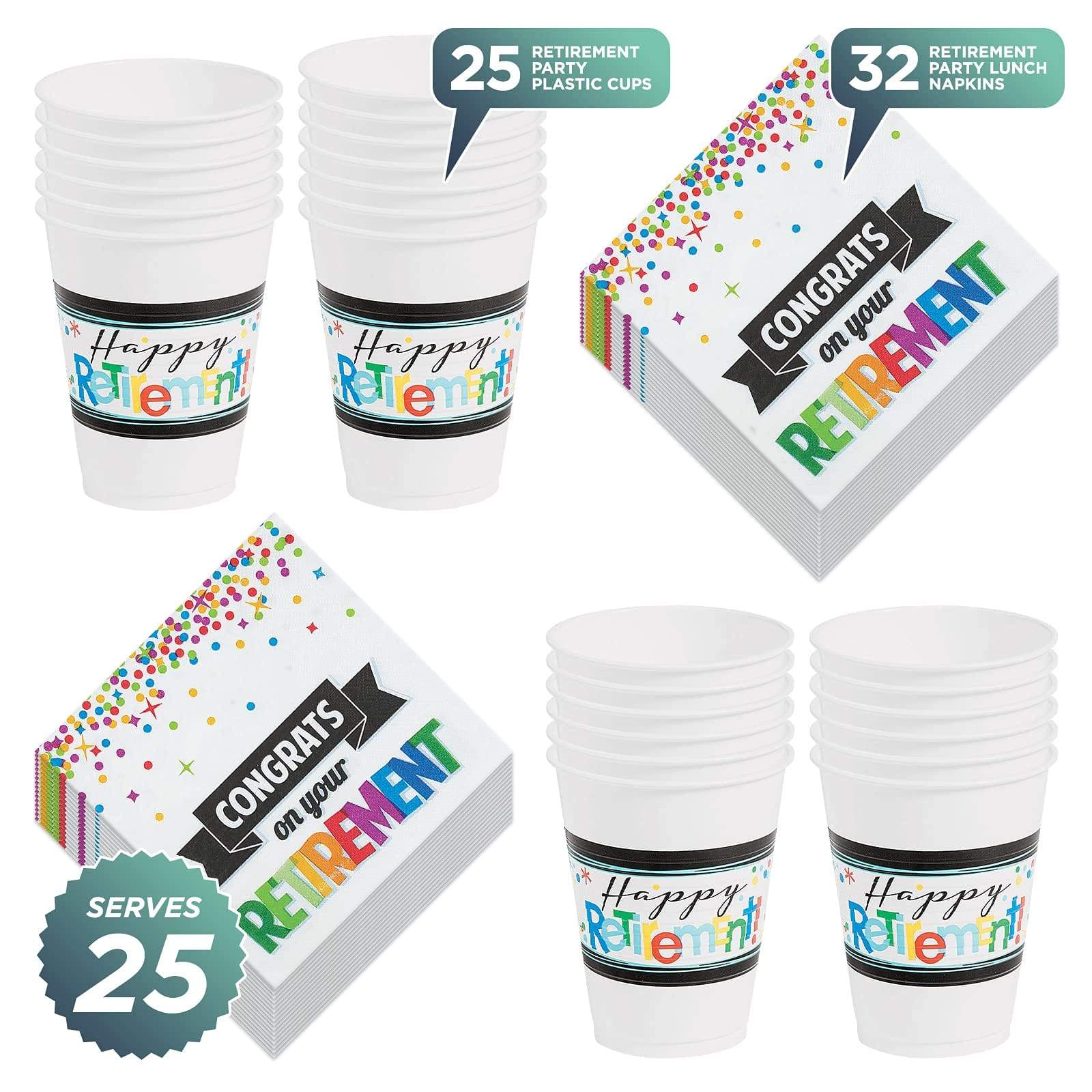 Plastic Party Cups, Set of 25