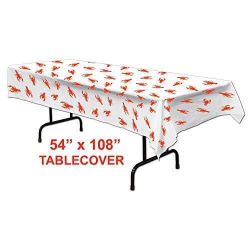 Crawfish Boil Party Supplies - Plastic Table Covers Mardi Gras and Seafood Festivals (2 Pack) party supplies