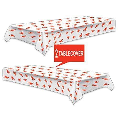 Crawfish Boil Party Supplies - Plastic Table Covers Mardi Gras and Seafood Festivals (2 Pack) party supplies