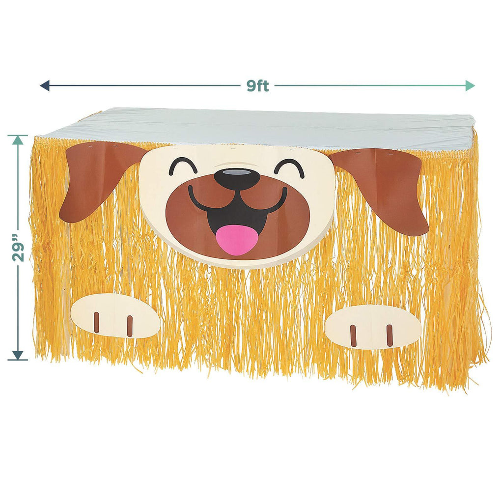 Dog Party Decorations - Large Cutouts and Fringe Table Skirt Set party supplies