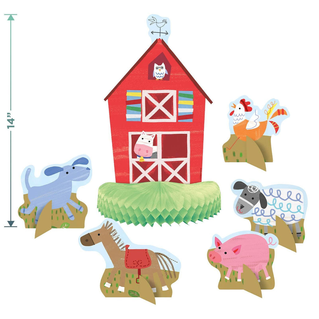 Farm Friends Party Pack - Paper Dinner Plates, Napkins, Cups, Centerpiece Set, and Balloon Decorations (Serves 16) party supplies