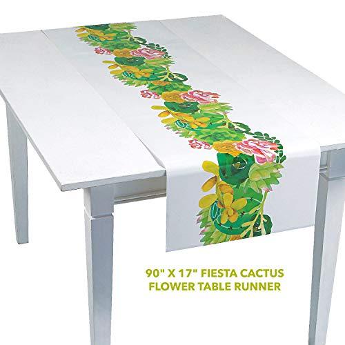 Fiesta Party Supplies - Cactus Flower Succulent Table Runner and Hanging Garland Set party supplies