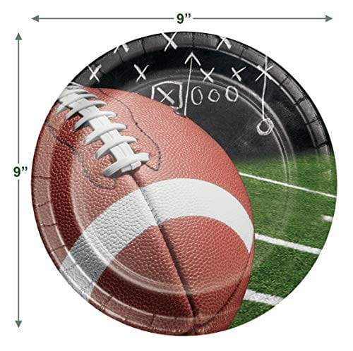 Football Party Supplies - Paper Dinner Size Plates & Luncheon Napkins (Serves 16) party supplies
