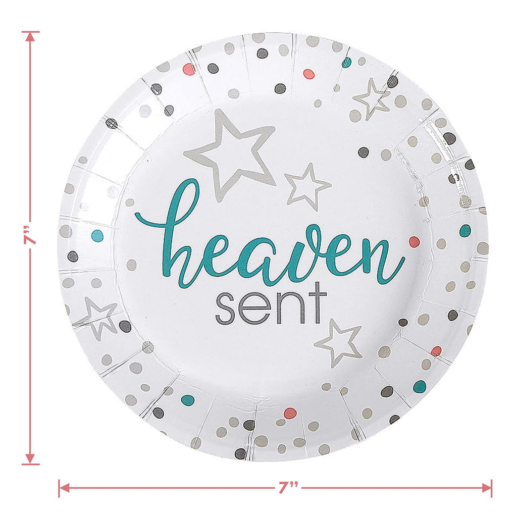For This Child We Have Prayed Neutral Baby Shower Paper Dessert Plates, Napkins, and Cups (Serves 16) party supplies