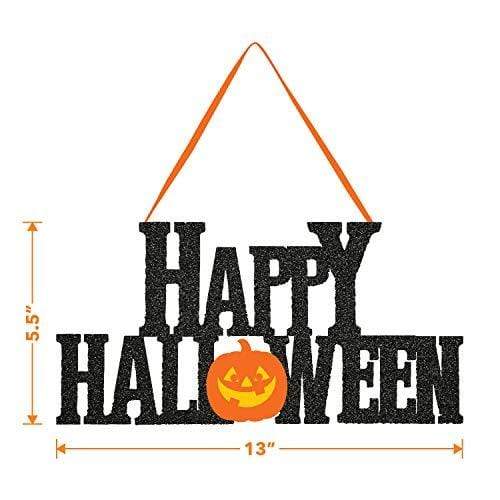 Halloween Party Decorations and Home Decor - Seasonal Happy Halloween Hanging Glitter Sign party supplies