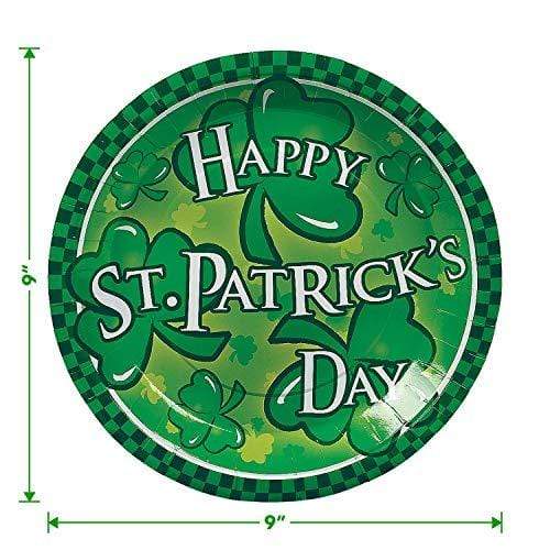 Happy St. Patrick's Day Paper Dinner Plates and Luncheon Napkins (Serves 16) party supplies