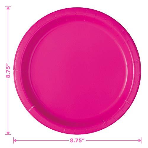 Leopard and Pink Party Supplies - Leopard Print Table Cover and Hot Pink Dinner Plate & Napkin Set (Serves 16) party supplies