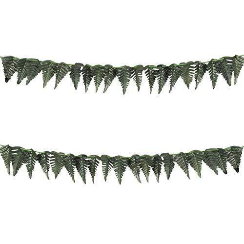 Luau Party Decorations - Tropical Hawaiian Fern Leaf Garland, 10 Feet Long (2 Pack) party supplies