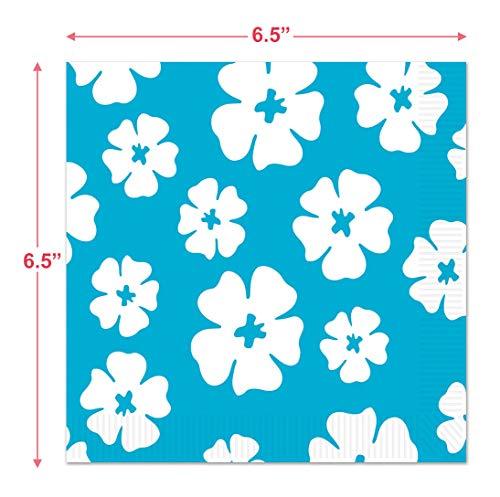 Luau Party Supplies - Hibiscus Flower Paper Dinner Plates and Luncheon Napkins (Serves 16) party supplies