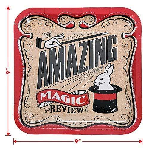 Magic Party Supplies - Magician Paper Dinner Plates and Luncheon Napkins (Serves 16) party supplies
