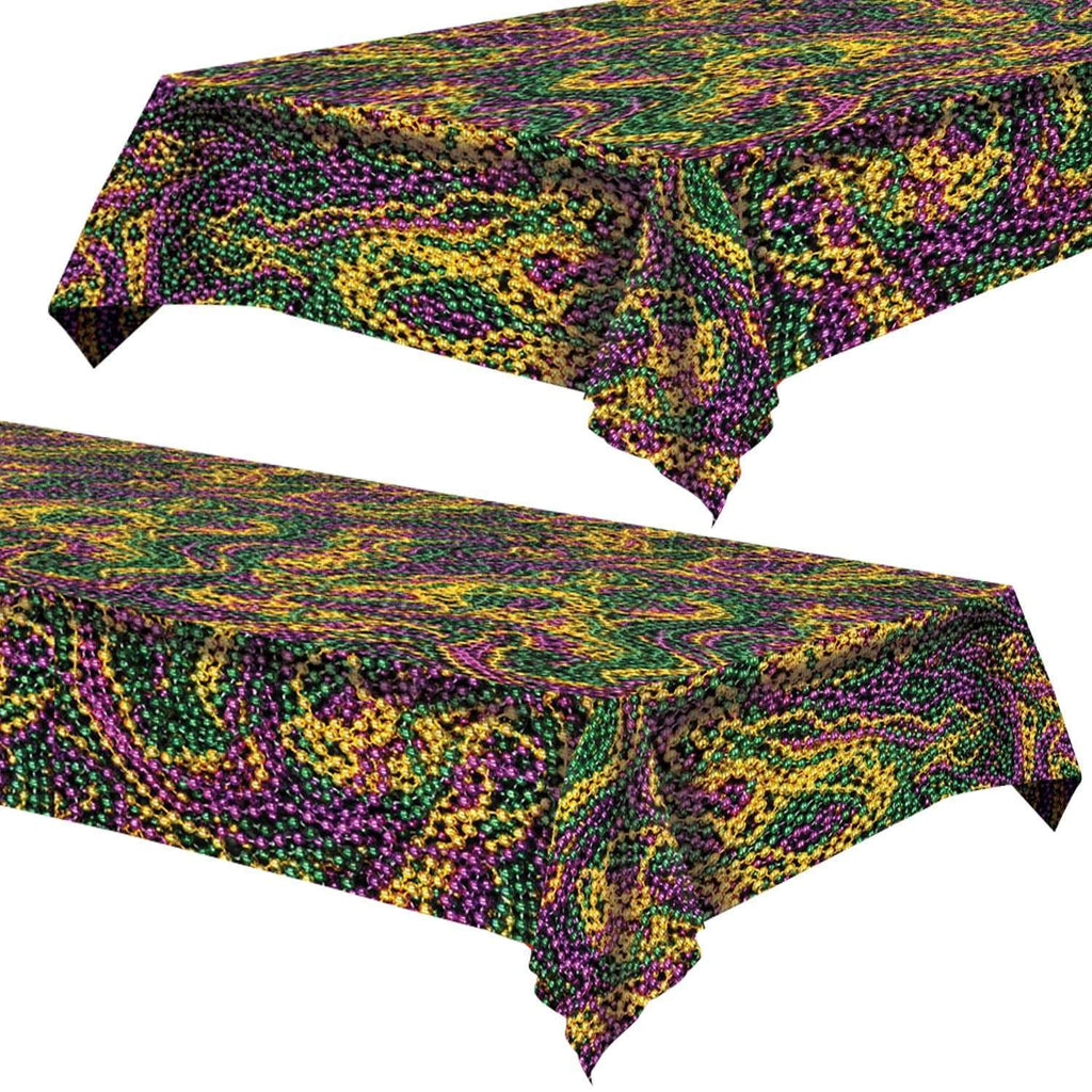 Mardi Gras Beads Tablecloth - Mardi Gras and Masquerade Party Decorations (2 Pack) party supplies