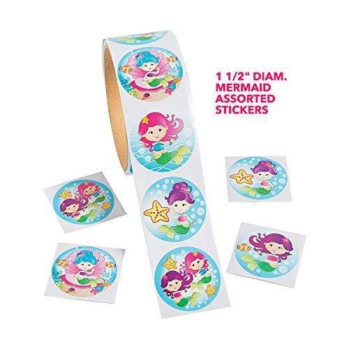 Mermaid Party Favors - Sticky Stretchy Mermaid Tails, Fish Scale Pencils, Mermaid Tail Erasers, Stickers, and Temporary Tattoos and Goody Bags (72 Pieces Total) party supplies