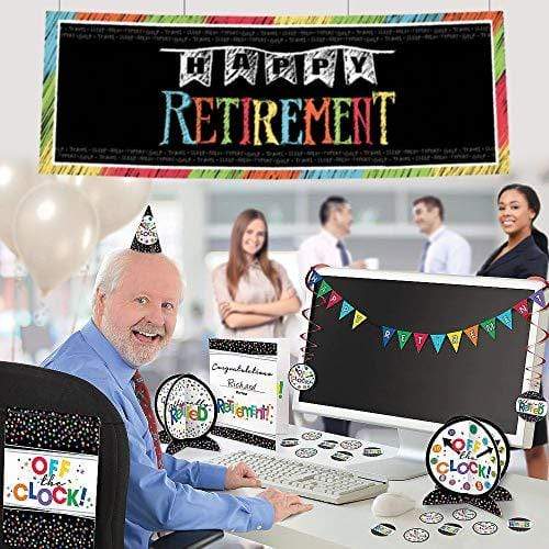 Mini Office Desk Decorating Kit and Giant Happy Retirement Party Banner (30 Piece Set) party supplies