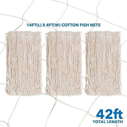 Natural Fish Nets 14' X 4' - Pack of 3 party supplies