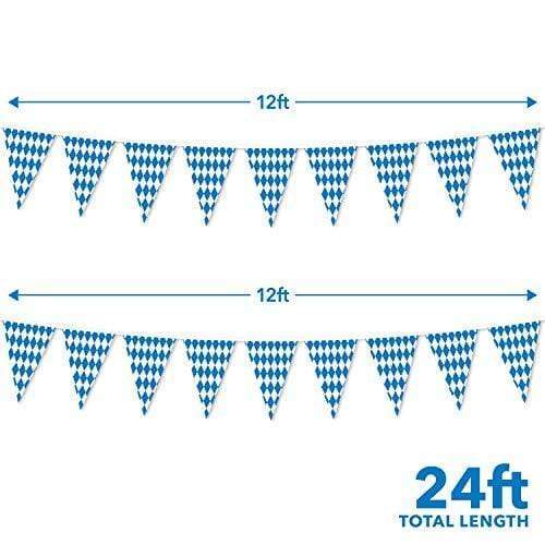 Oktoberfest Decorations: Indoor Outdoor Party Bavarian Pennant Banner Garland - Each 12' Length (Pack of 2) party supplies