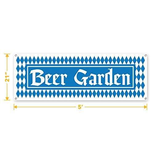 Oktoberfest Party Pack - Pretzel Plates, Napkins, Beverage Cups with Beer Garden Sign Banner (Serves 8) party supplies