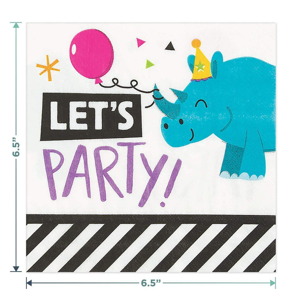 Party Animal Dinner Pack - Sloth, Llama, Zebra, and Giraffe Assorted Paper Dinner Plates, Napkins, Cups, and Garland Set (Serves 16) party supplies