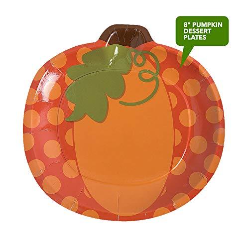 Pumpkin Party Supplies - Plates, Cups, Napkins for Fall Party (Serves 16) party supplies